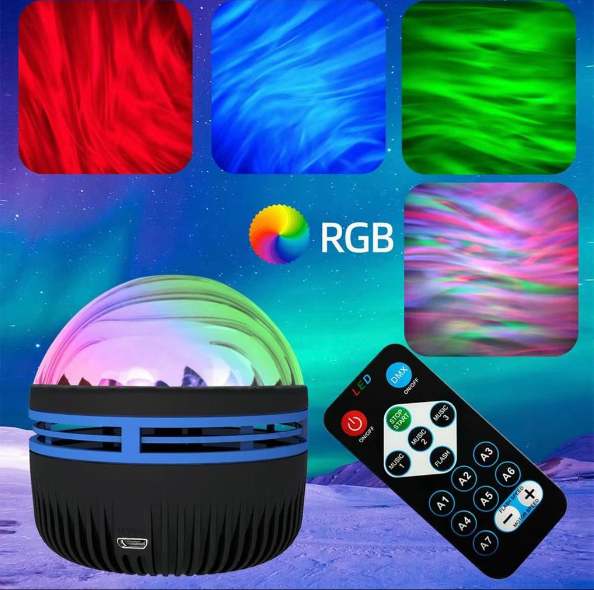 LED Starry Projection Light USB Rechargeable Galaxy Projector Night Light with Remote Control, Room Decor