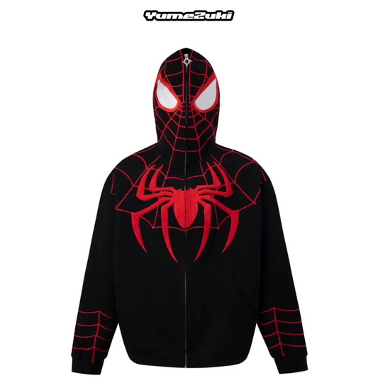 Yumezuki Full Zip Spider Hoodie Black