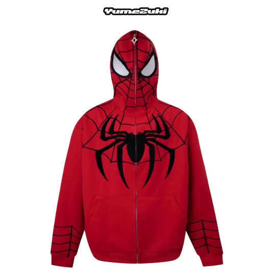 Yumezuki Full Zip Spider Hoodie Red